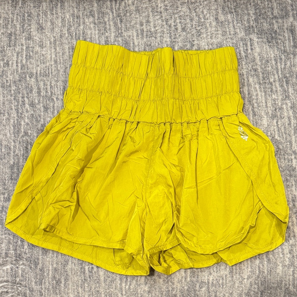 Vibrant Yellow High-Waisted Women's Shorts